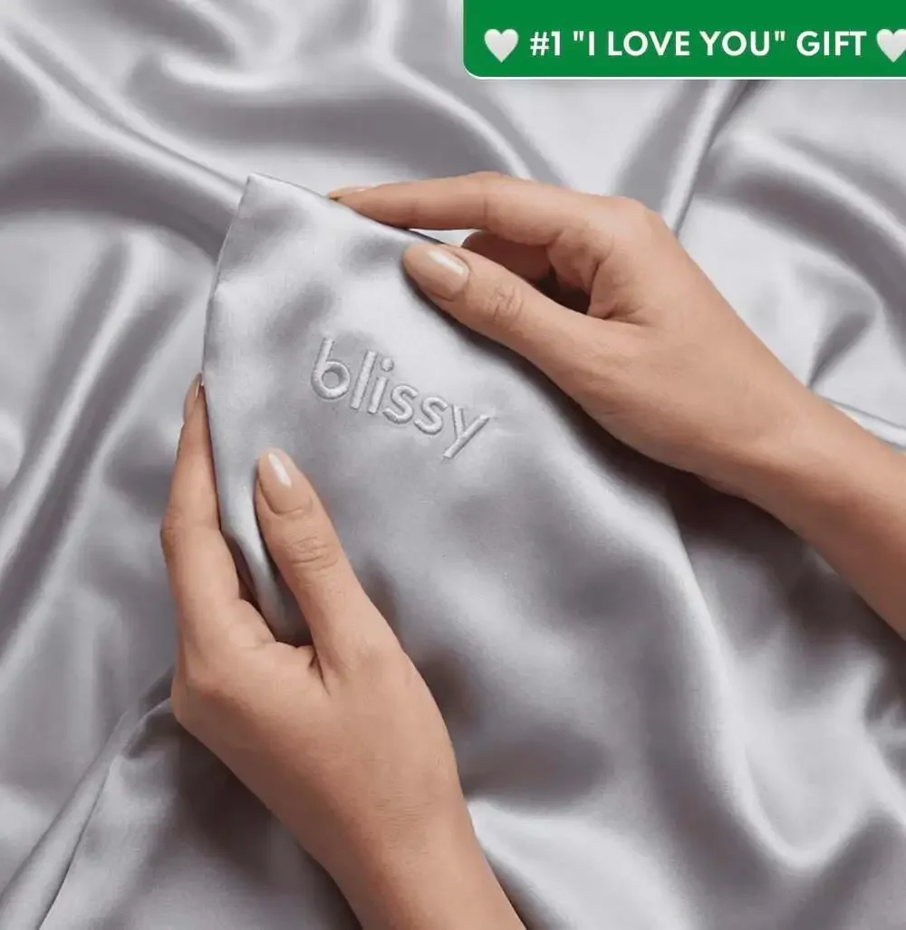 Blissy 100% Mulberry Silk Pillowcase Silver Standard 22 Momme